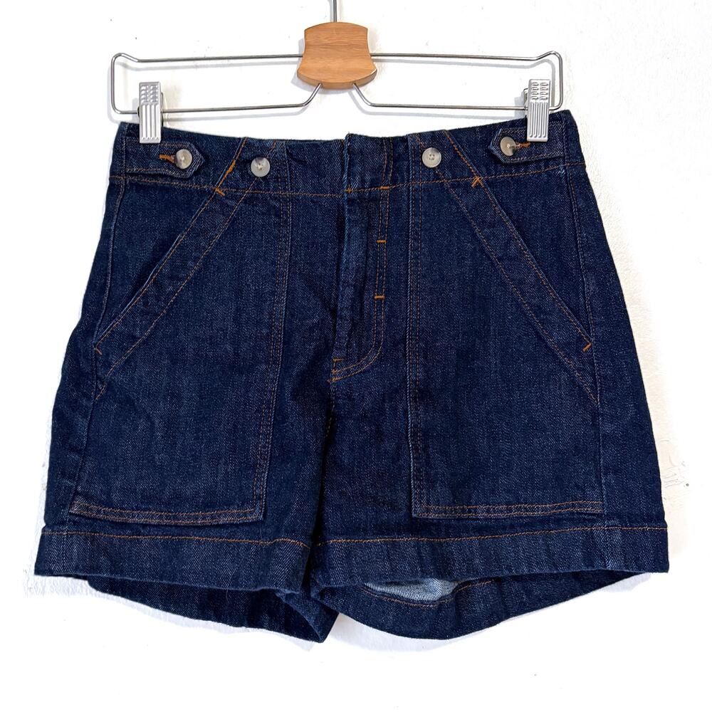 Anthropologie Pilcro Henri Camper Shorts Dark Denim Utility Sailor Size 27 - Picture 3 of 12